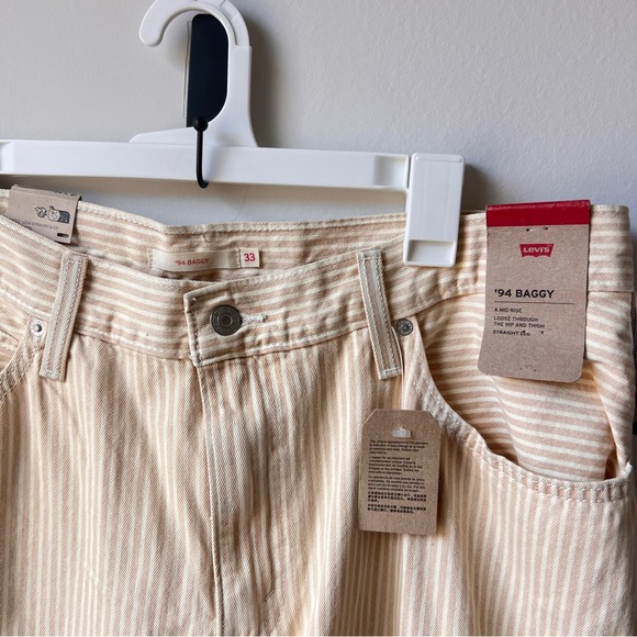 Levi's '94 Baggy Cream Striped Jeans NWT 33 - Picture 9 of 9